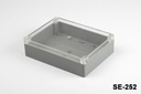 SE-252 Caja de plástico IP-67 para uso industrial (gris oscuro, ABS, cubierta transparente)