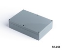 [SE-256-0-0-D-0] Caja de plástico para aplicaciones pesadas SE-256 IP-67 ( Gris oscuro, sin adhesivo Pool , Panel plano, HB)