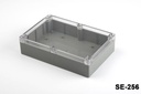 SE-256 Caja de plástico IP-67 para uso industrial (gris oscuro, sin adhesivo Pool, cubierta transparente, HB)