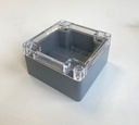 SE-218 Caja de plástico IP-67 para uso industrial (gris oscuro, cubierta transparente)
