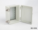 [EC-1318-0-0-G-0] EC-1318 IP-67 Kunststoffgehäuse ( Hellgrau , ABS , mit Montageplatte , flacher Deckel )