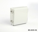 [EC-2121-10-0-0-G-0] حاوية EC-2121 IP-67 بلاستيكية (رمادي فاتح، ABS، مع لوحة تركيب، غطاء مسطح، سمك 100 مم)