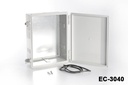 [EC-2121-10-0-0-G-0] حاوية EC-2121 IP-67 بلاستيكية (رمادي فاتح، ABS، مع لوحة تركيب، غطاء مسطح، سمك 100 مم)