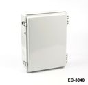 [EC-3040-16-0-0-G-0] حاويات EC-3040 IP-67 البلاستيكية (رمادي فاتح، ABS، مع لوحة تركيب، غطاء مسطح، سمك 160 مم، HB)