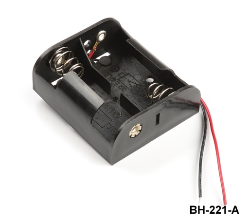 [BH-221-A] 2 pcs UM-2 / C size Battery Holder (Side by side) (Wired)