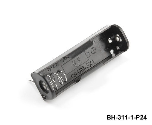 [BH-311-1-P24] 1 шт. держатель для батареек UM-3 / размера AA (штырь для крепления на печатную плату)