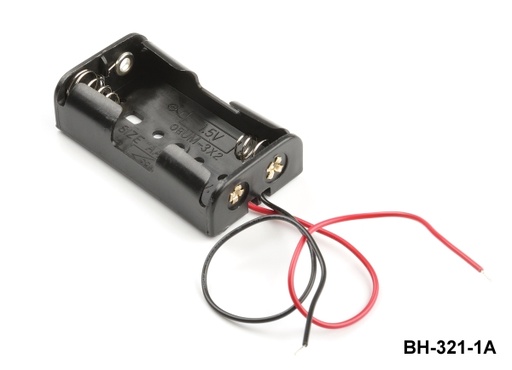 [BH-321-1A] 2個 UM-3 / AAサイズバッテリーホルダー（サイドバイサイド）（有線）