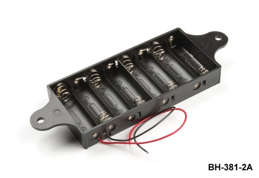 [BH-381-2A] 単三電池用バッテリーホルダー8ピース（取り付け耳）