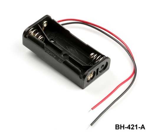 [BH-421-A] 2 sztuki uchwytów na baterie UM-4 / AAA (obok siebie) (przewodowe)