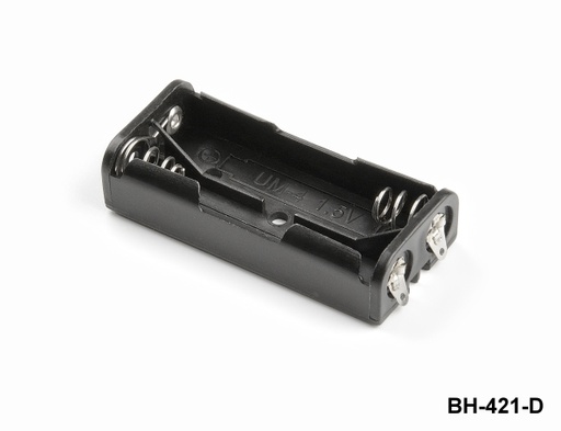 [BH-421-D] 2 sztuki uchwytów na baterie UM-4 / AAA (obok siebie) (do przylutowania)