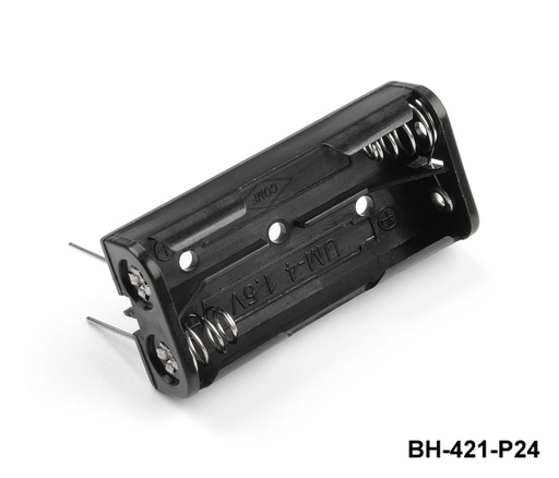 [BH-421-P24] 2 db UM-4 / AAA méretű elemtartó (PCB rögzítés)
