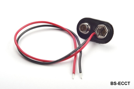 [BS-ECCT] 9V-Batterieschnapper (verdrahtet von Mitte - Typ E) (PVC-VINYL)