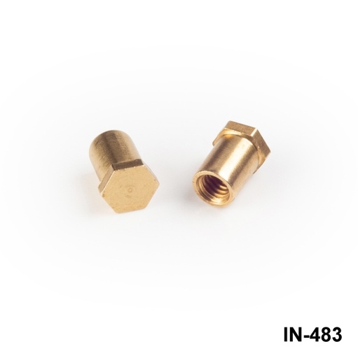 [IN-483-0-0-P-0] M4 8,3 mm Hex Brass Threaded Insert