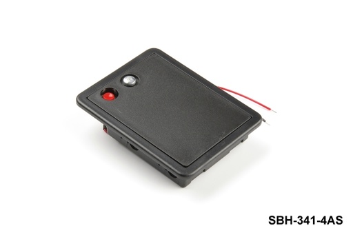 [SBH-341-4A] 4 бр. държачи за батерии UM-3 / размер AA (един до друг) (с кабел) (без бутон) (с покритие)
