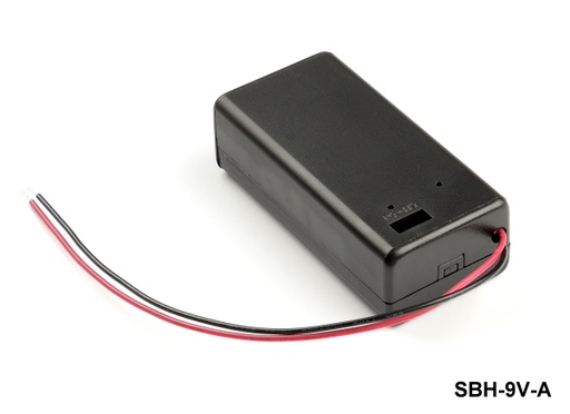 [SBH-9V-A] 1個 9Vバッテリーホルダー（有線）（カバー付き）