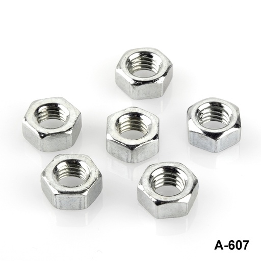 [A-607-0-0-M-0] M5x0,8x4 mm 金属灰色螺母
